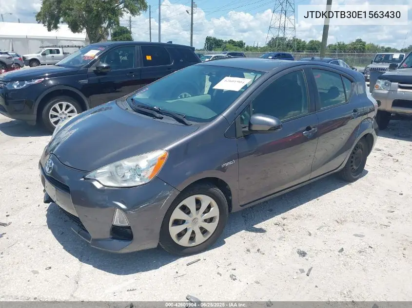 2014 Toyota Prius C Two VIN: JTDKDTB30E1563430 Lot: 42601904