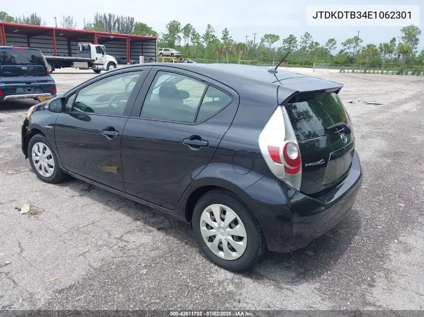 2014 Toyota Prius C Two VIN: JTDKDTB34E1062301 Lot: 42611702