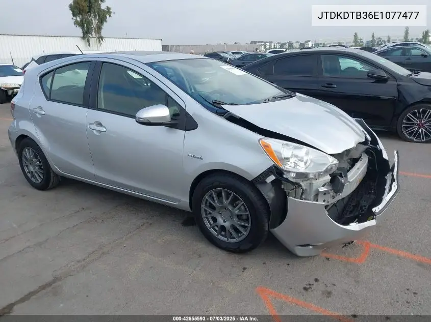 2014 Toyota Prius C Three VIN: JTDKDTB36E1077477 Lot: 42655593