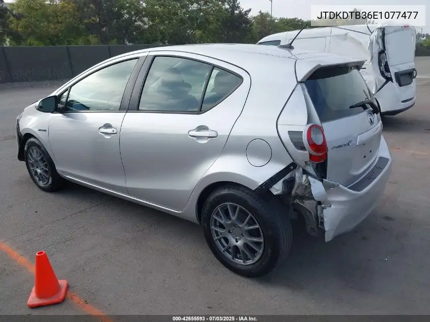 2014 Toyota Prius C Three VIN: JTDKDTB36E1077477 Lot: 42655593
