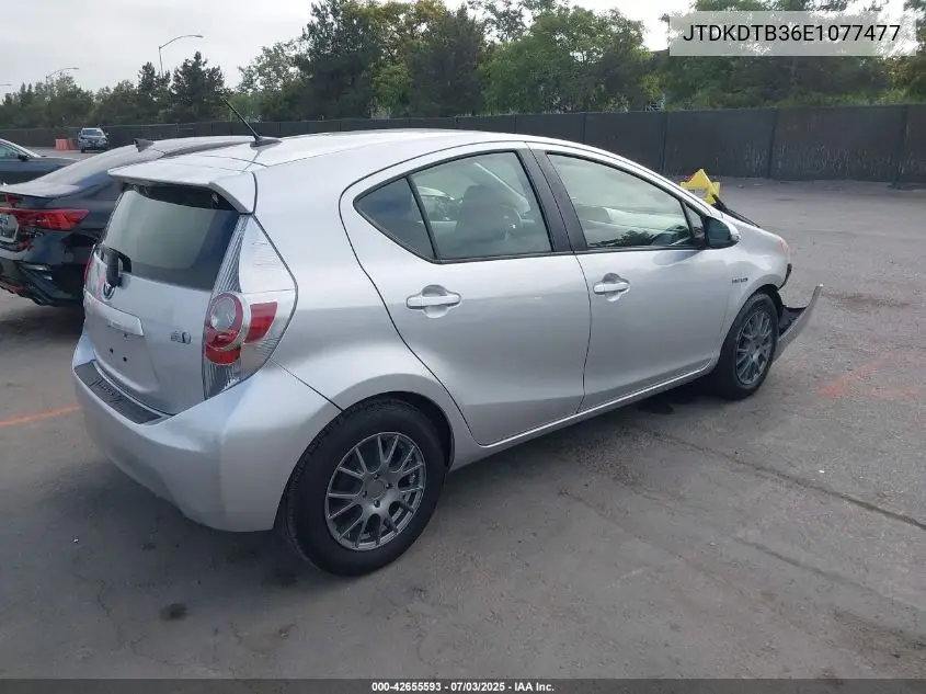 2014 Toyota Prius C Three VIN: JTDKDTB36E1077477 Lot: 42655593