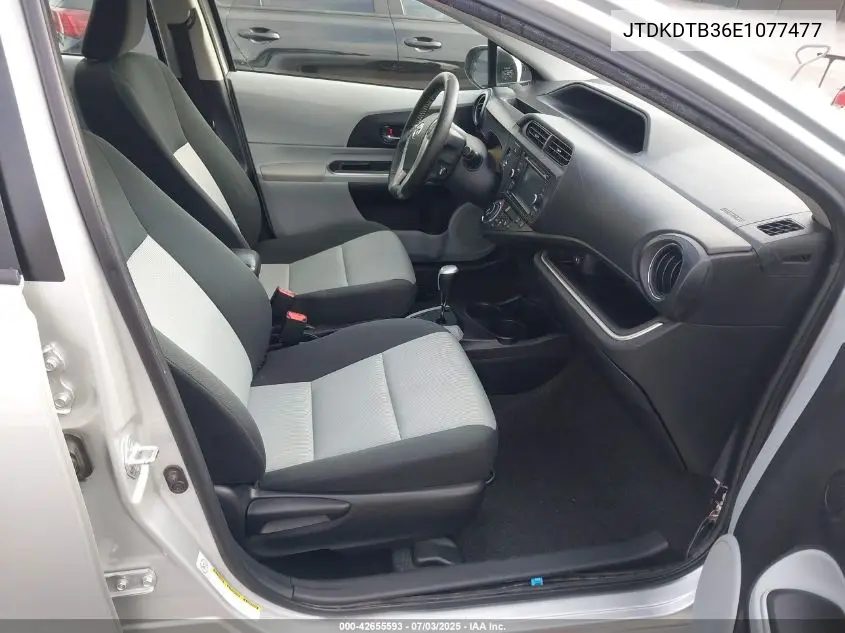2014 Toyota Prius C Three VIN: JTDKDTB36E1077477 Lot: 42655593