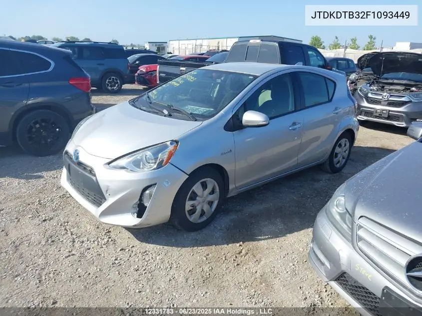 2015 Toyota Prius C Technology VIN: JTDKDTB32F1093449 Lot: 12331783