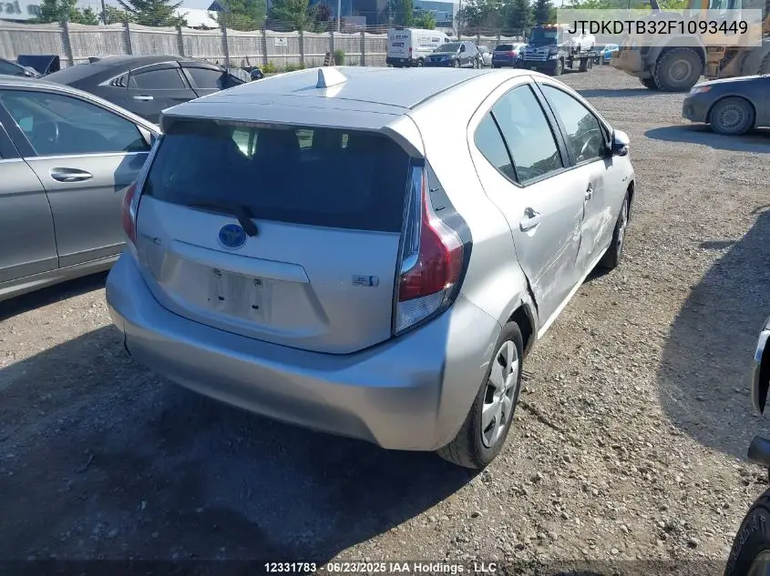 2015 Toyota Prius C Technology VIN: JTDKDTB32F1093449 Lot: 12331783