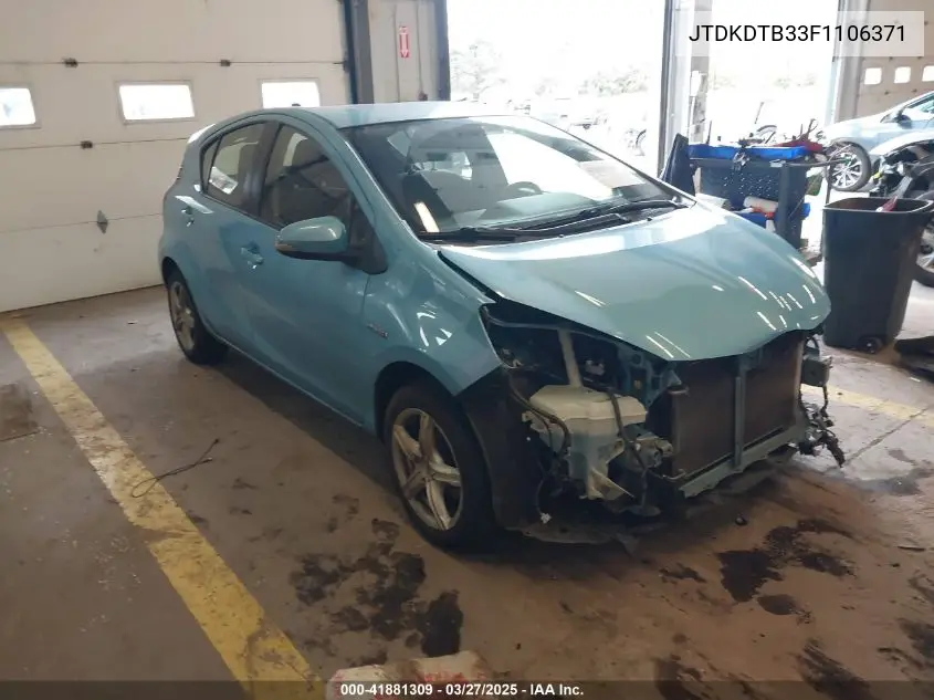 2015 Toyota Prius C Two VIN: JTDKDTB33F1106371 Lot: 41881309