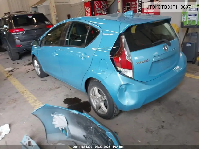 2015 Toyota Prius C Two VIN: JTDKDTB33F1106371 Lot: 41881309