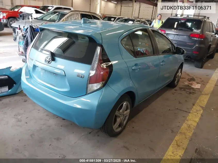 2015 Toyota Prius C Two VIN: JTDKDTB33F1106371 Lot: 41881309