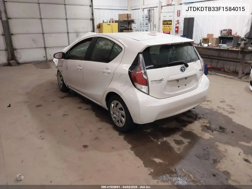 2015 Toyota Prius C Two VIN: JTDKDTB33F1584015 Lot: 41938091
