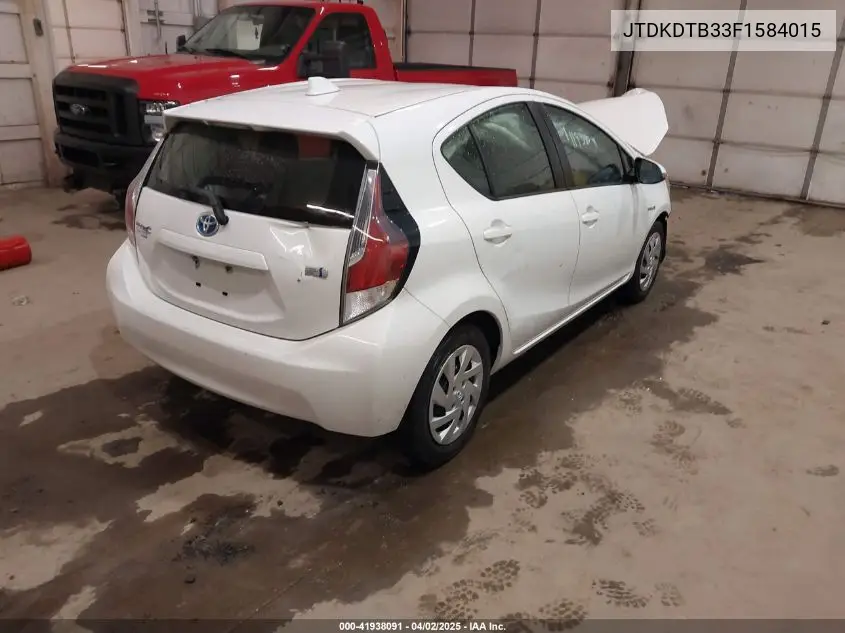 2015 Toyota Prius C Two VIN: JTDKDTB33F1584015 Lot: 41938091