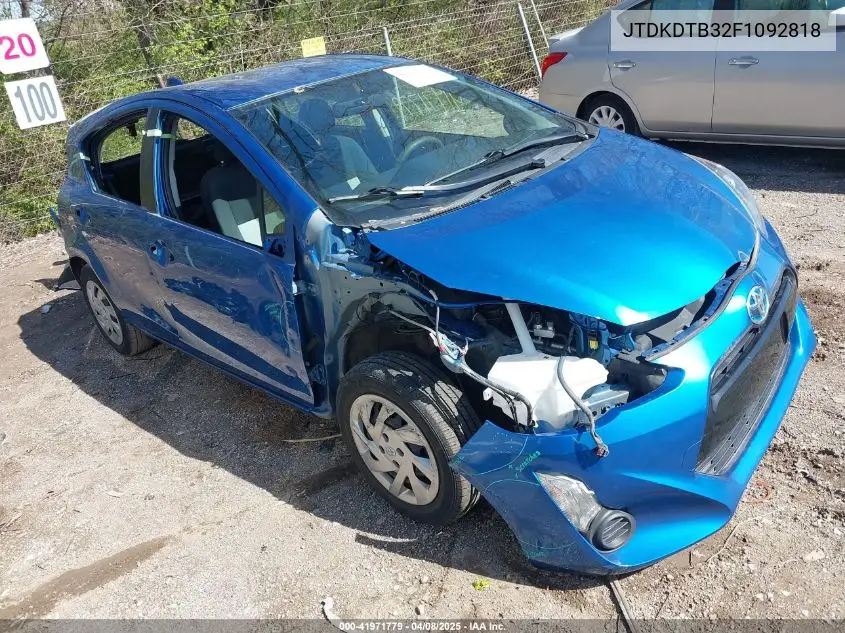 2015 Toyota Prius C Two VIN: JTDKDTB32F1092818 Lot: 41971779