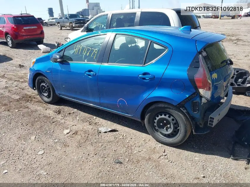 2015 Toyota Prius C Two VIN: JTDKDTB32F1092818 Lot: 41971779