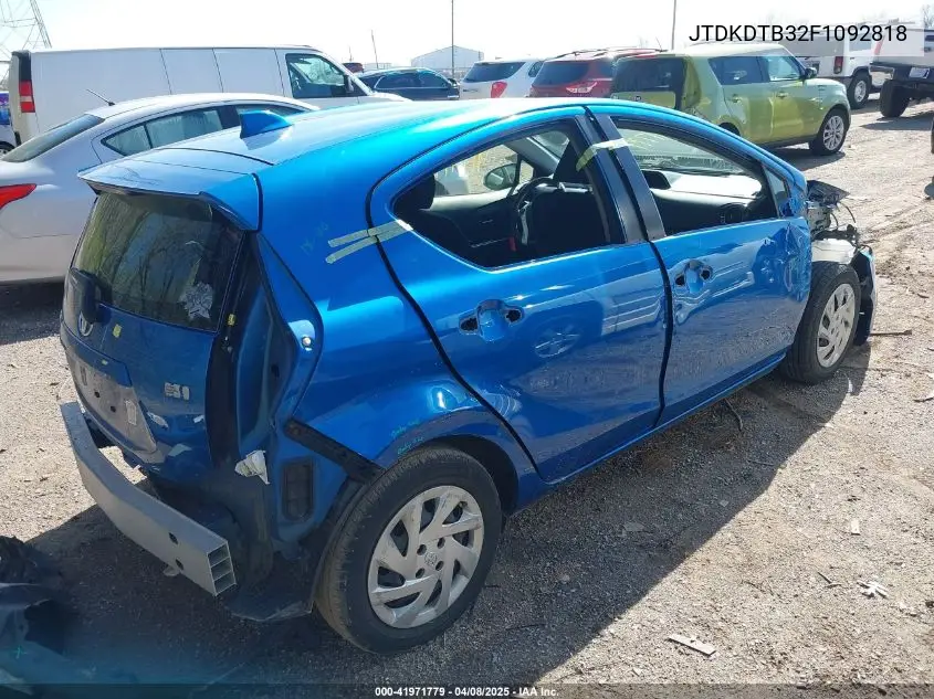 2015 Toyota Prius C Two VIN: JTDKDTB32F1092818 Lot: 41971779