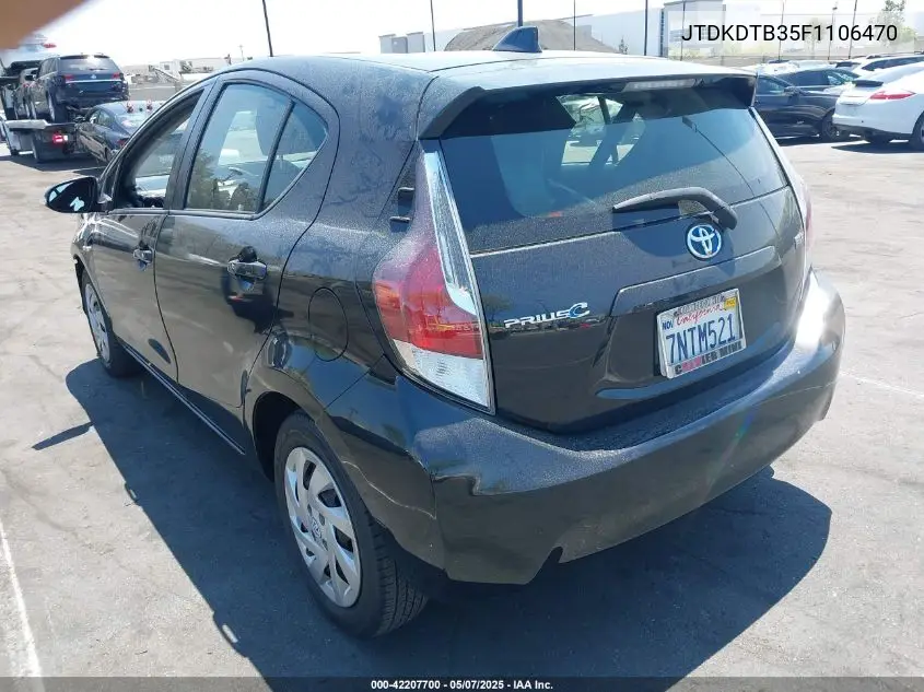 2015 Toyota Prius C Three VIN: JTDKDTB35F1106470 Lot: 42207700