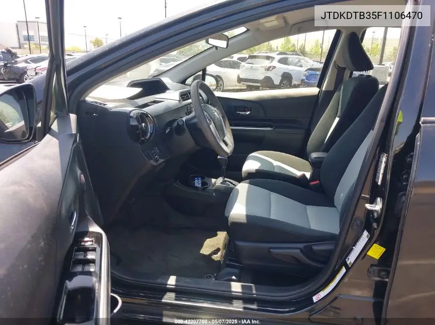2015 Toyota Prius C Three VIN: JTDKDTB35F1106470 Lot: 42207700