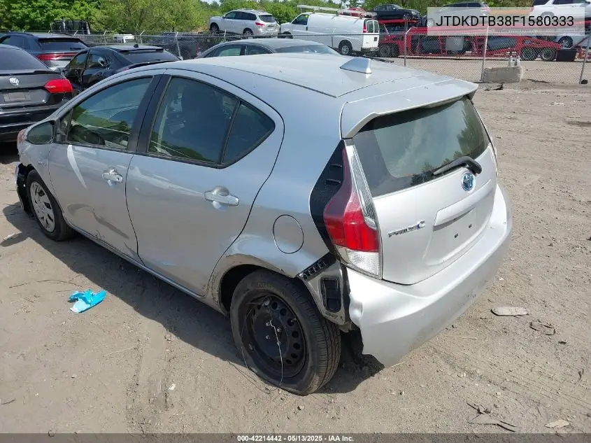 2015 Toyota Prius C Two VIN: JTDKDTB38F1580333 Lot: 42214442