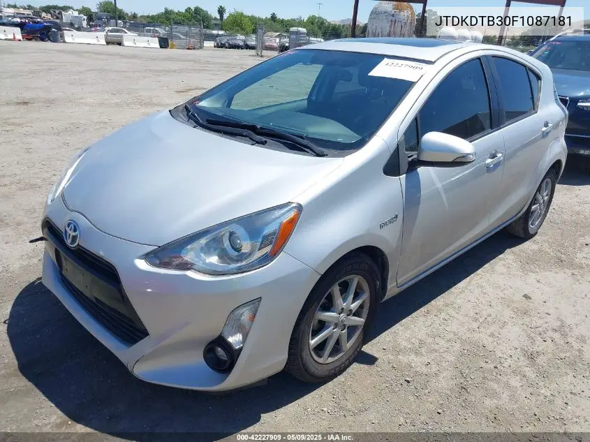 2015 Toyota Prius C Four VIN: JTDKDTB30F1087181 Lot: 42227909