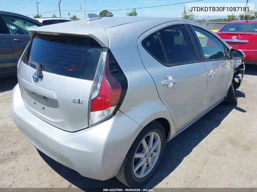2015 Toyota Prius C Four VIN: JTDKDTB30F1087181 Lot: 42227909