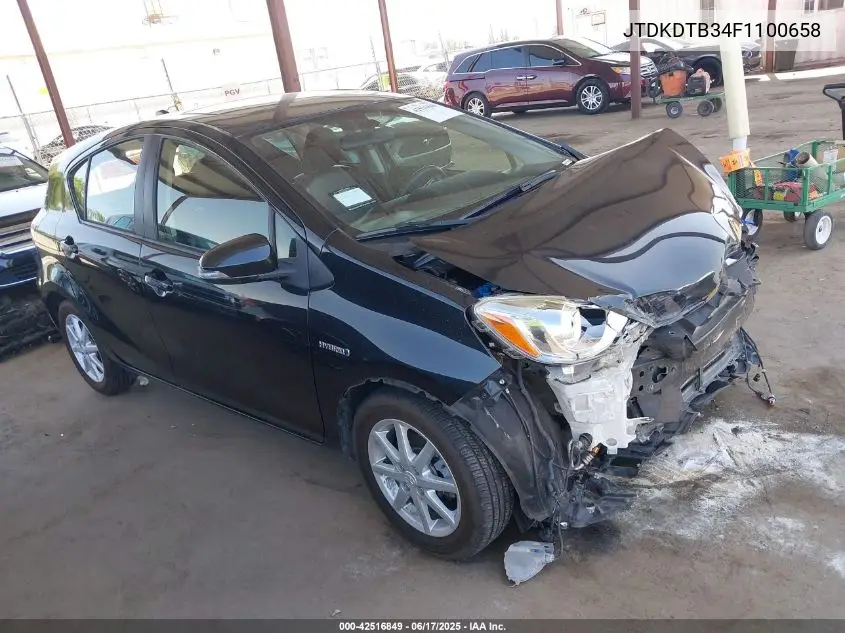 2015 Toyota Prius C Four VIN: JTDKDTB34F1100658 Lot: 42516849