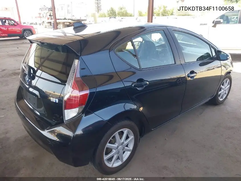 2015 Toyota Prius C Four VIN: JTDKDTB34F1100658 Lot: 42516849