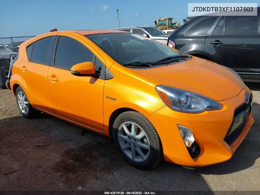2015 Toyota Prius C Four VIN: JTDKDTB3XF1107503 Lot: 42519126