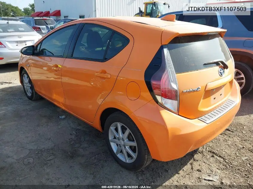 2015 Toyota Prius C Four VIN: JTDKDTB3XF1107503 Lot: 42519126