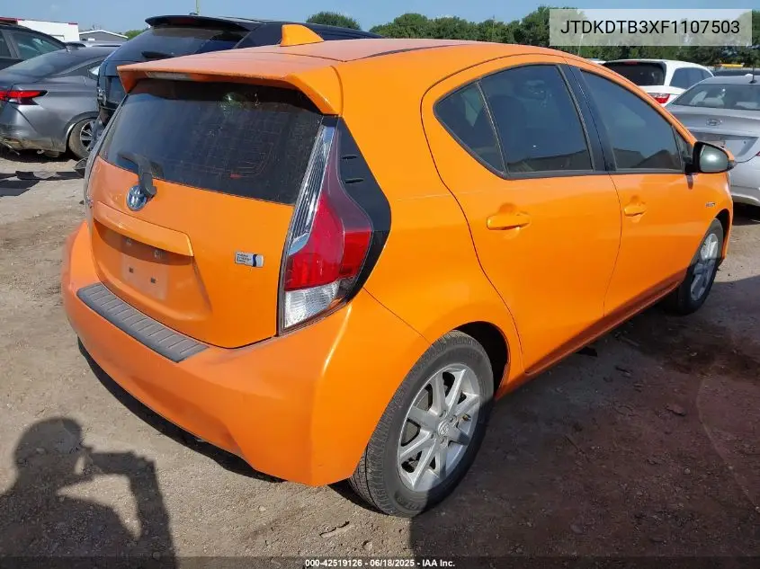2015 Toyota Prius C Four VIN: JTDKDTB3XF1107503 Lot: 42519126