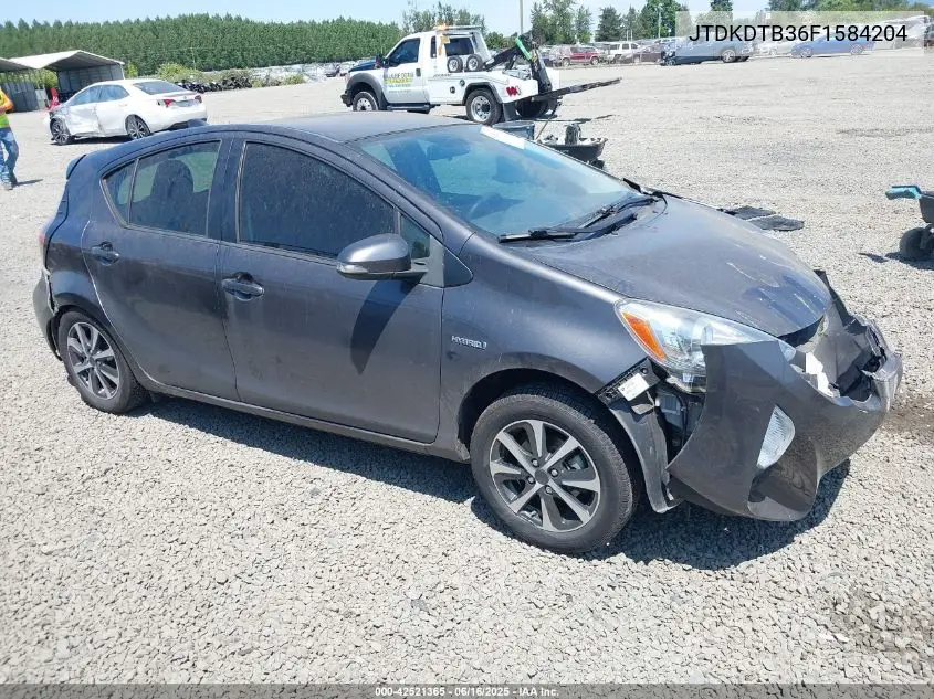 2015 Toyota Prius C Two VIN: JTDKDTB36F1584204 Lot: 42521365