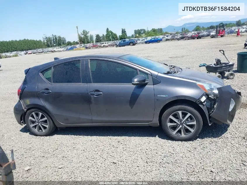 2015 Toyota Prius C Two VIN: JTDKDTB36F1584204 Lot: 42521365