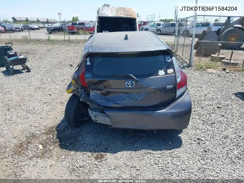 2015 Toyota Prius C Two VIN: JTDKDTB36F1584204 Lot: 42521365