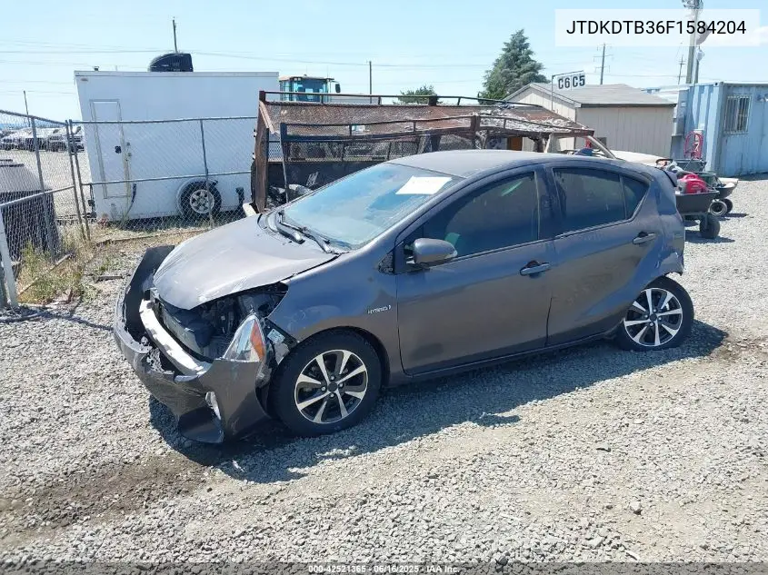 2015 Toyota Prius C Two VIN: JTDKDTB36F1584204 Lot: 42521365