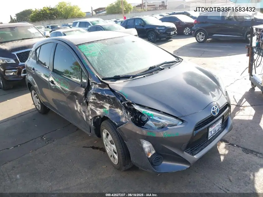 2015 Toyota Prius C Two VIN: JTDKDTB33F1583432 Lot: 42527237