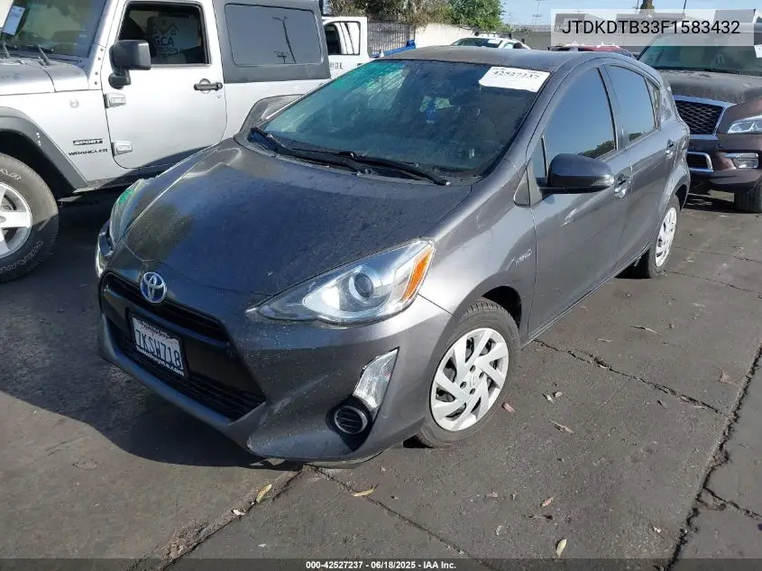 2015 Toyota Prius C Two VIN: JTDKDTB33F1583432 Lot: 42527237