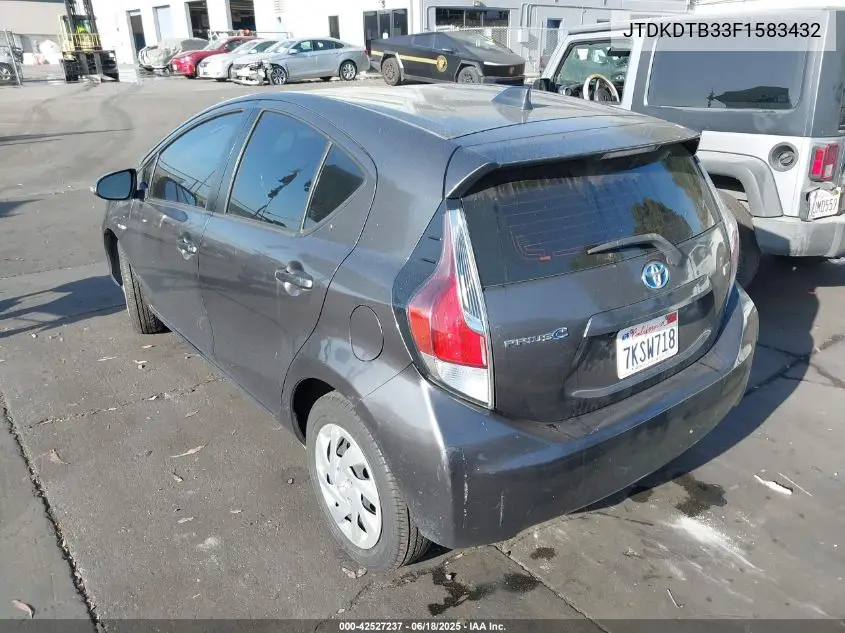 2015 Toyota Prius C Two VIN: JTDKDTB33F1583432 Lot: 42527237