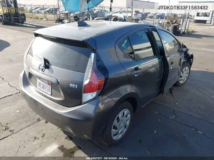 2015 Toyota Prius C Two VIN: JTDKDTB33F1583432 Lot: 42527237