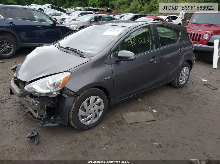 2015 Toyota Prius C Two VIN: JTDKDTB39F1583922 Lot: 42528130