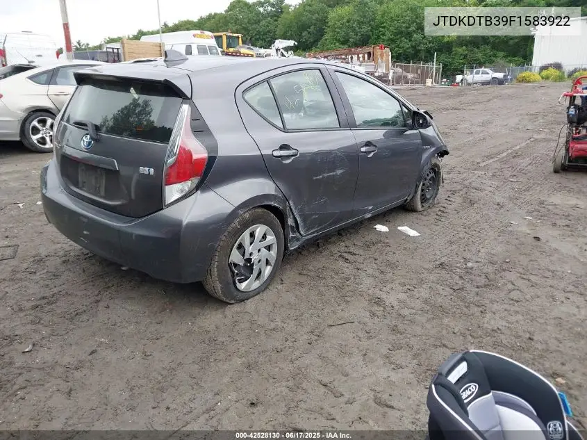 2015 Toyota Prius C Two VIN: JTDKDTB39F1583922 Lot: 42528130