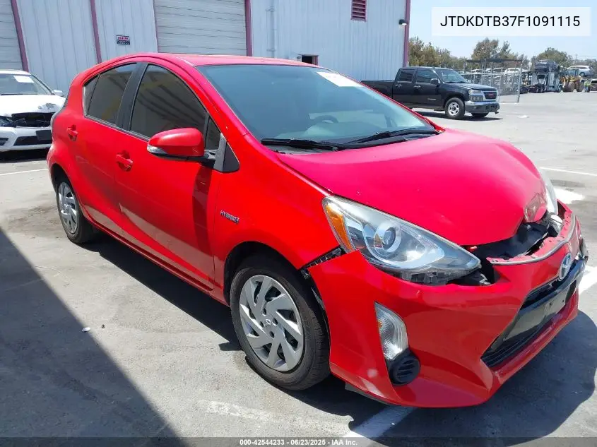2015 Toyota Prius C Two VIN: JTDKDTB37F1091115 Lot: 42544233