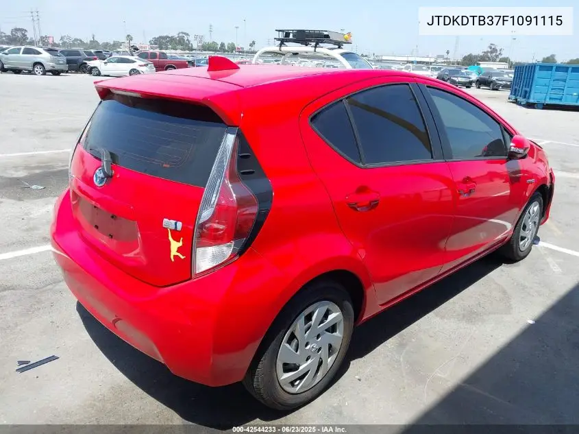 2015 Toyota Prius C Two VIN: JTDKDTB37F1091115 Lot: 42544233