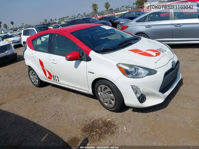 2015 Toyota Prius C One VIN: JTDKDTB32F1103042 Lot: 42562660