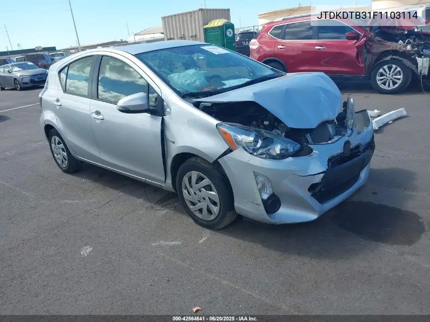 2015 Toyota Prius C Four/One/Three/Two VIN: JTDKDTB31F1103114 Lot: 42564641