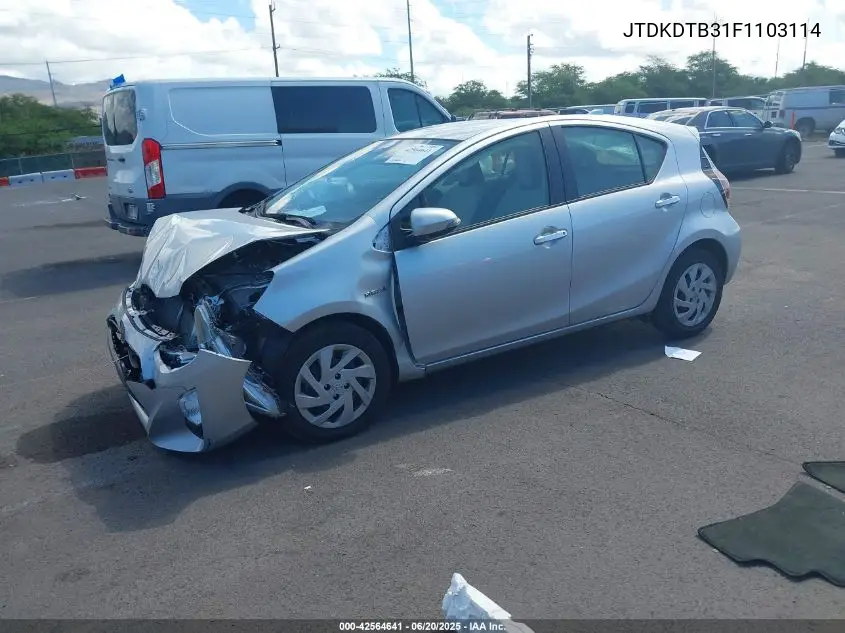 2015 Toyota Prius C Four/One/Three/Two VIN: JTDKDTB31F1103114 Lot: 42564641