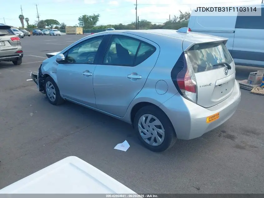 2015 Toyota Prius C Four/One/Three/Two VIN: JTDKDTB31F1103114 Lot: 42564641