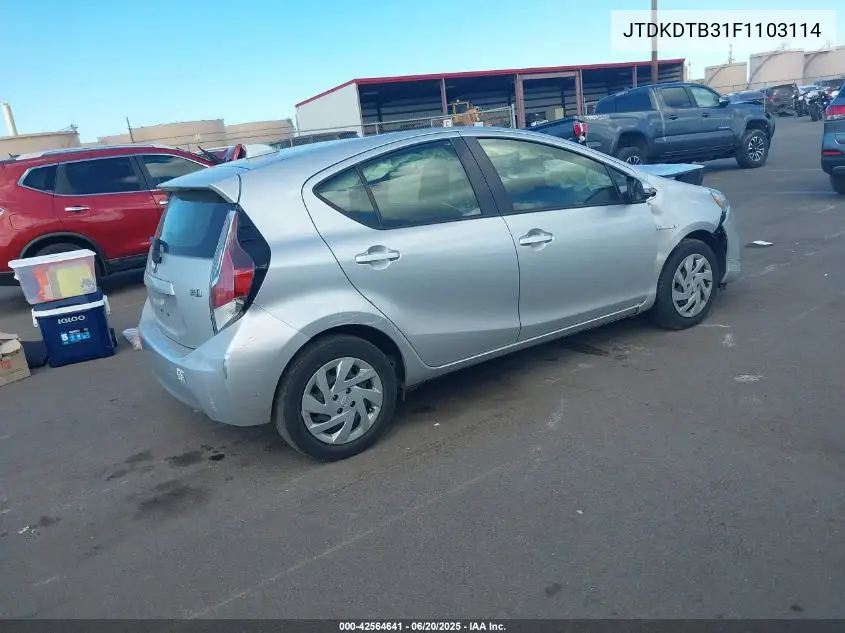 2015 Toyota Prius C Four/One/Three/Two VIN: JTDKDTB31F1103114 Lot: 42564641