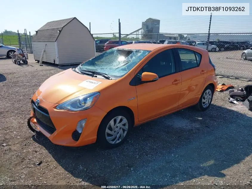 2015 Toyota Prius C Two VIN: JTDKDTB38F1093262 Lot: 42588217