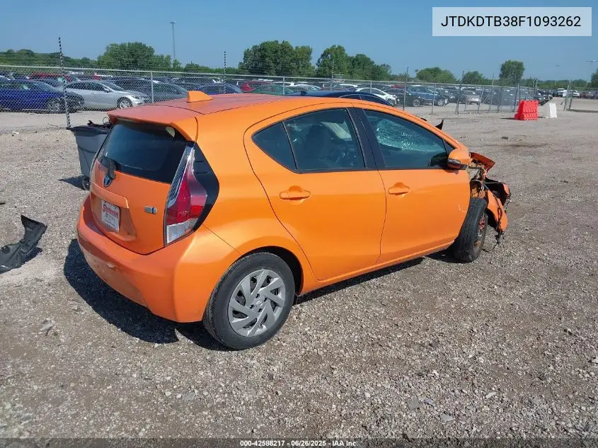 2015 Toyota Prius C Two VIN: JTDKDTB38F1093262 Lot: 42588217