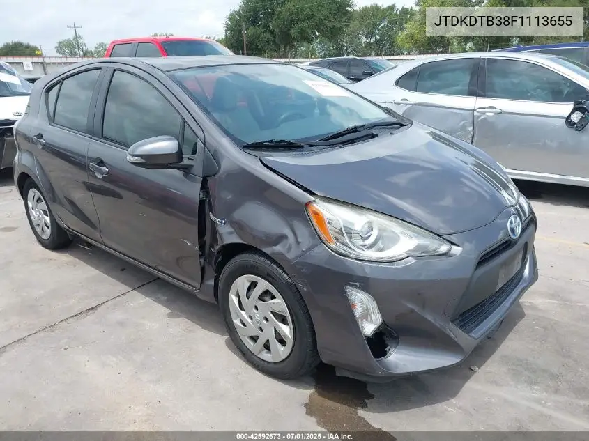 2015 Toyota Prius C One VIN: JTDKDTB38F1113655 Lot: 42592673