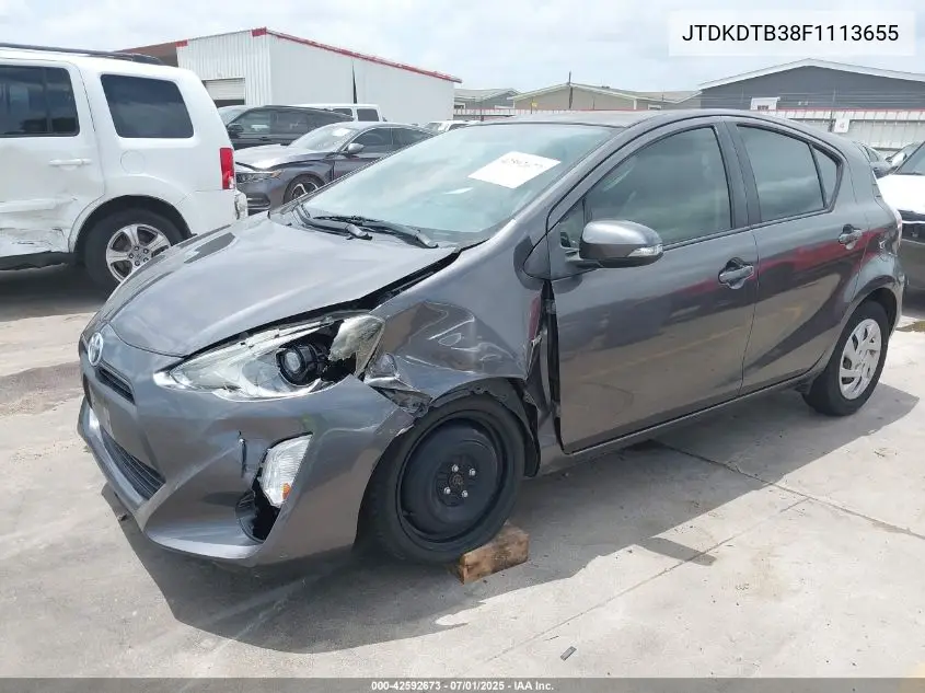 2015 Toyota Prius C One VIN: JTDKDTB38F1113655 Lot: 42592673