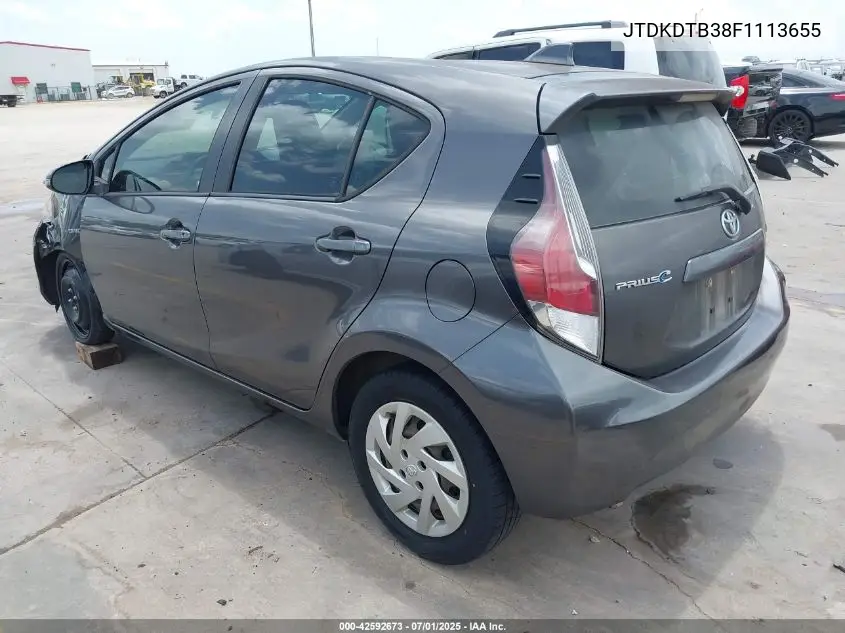 2015 Toyota Prius C One VIN: JTDKDTB38F1113655 Lot: 42592673