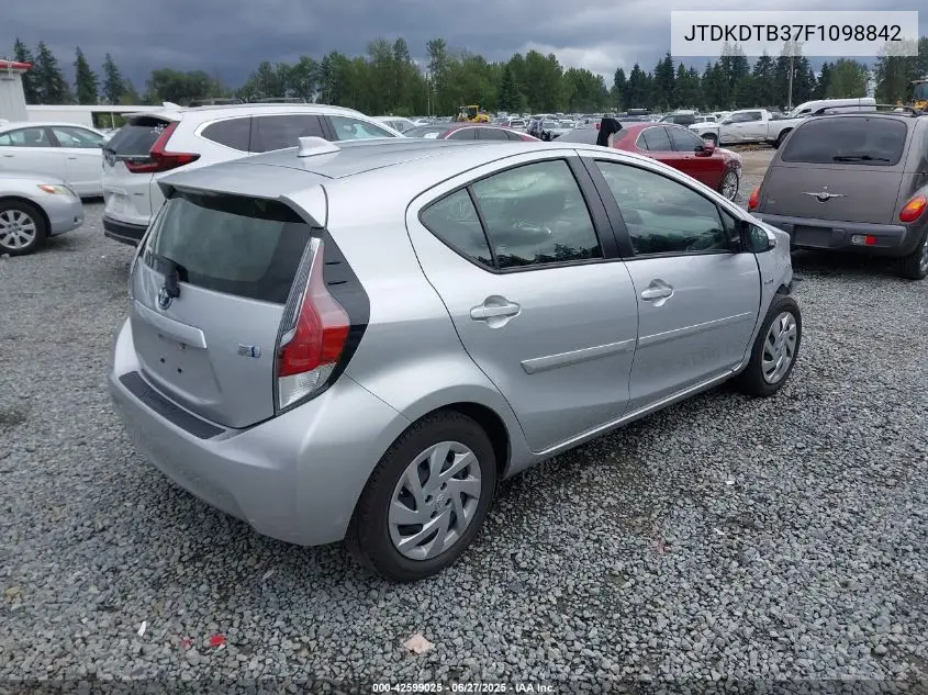 2015 Toyota Prius C VIN: JTDKDTB37F1098842 Lot: 42599025
