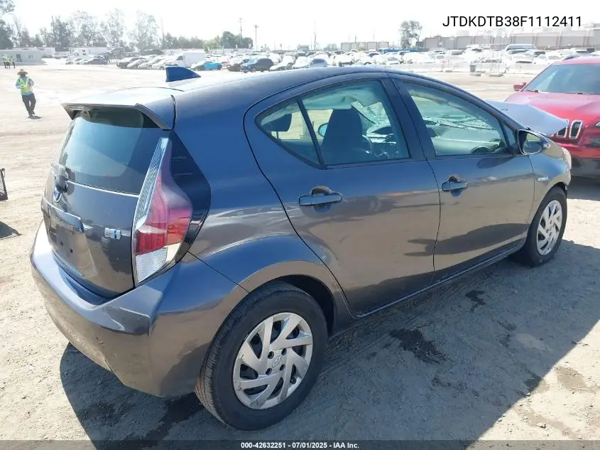 2015 Toyota Prius C Three VIN: JTDKDTB38F1112411 Lot: 42632251